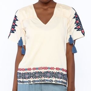 Pepin Embroidered Top without Tassels.